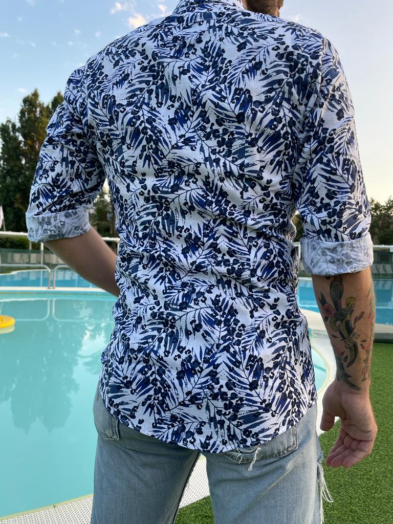 Camicia lino palme