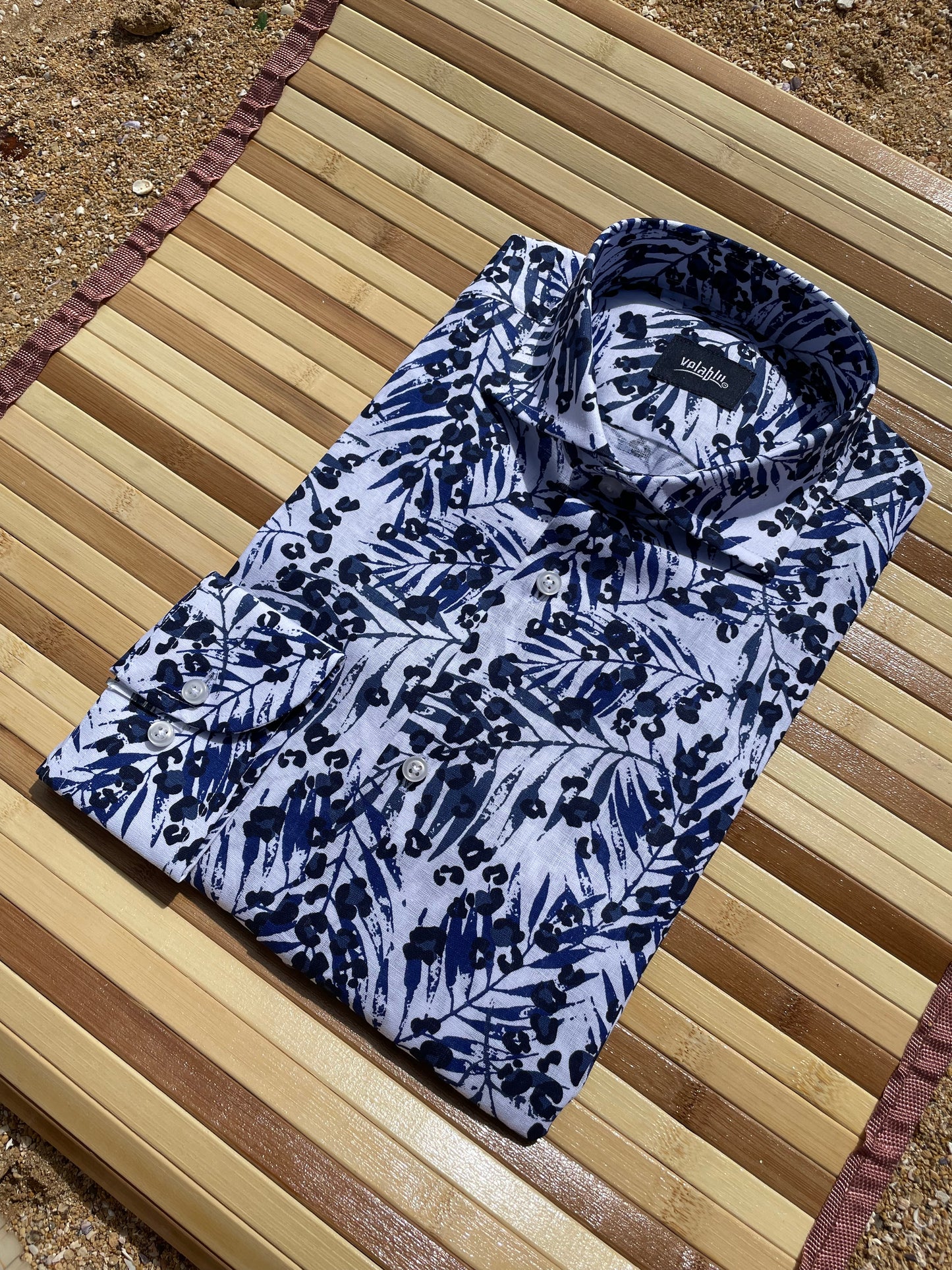 Camicia lino palme