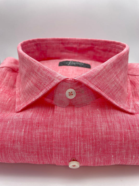 Camicia Lino corallo