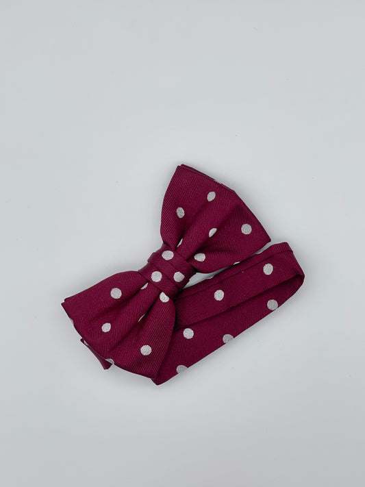 Papillon bimbo pois bordeaux